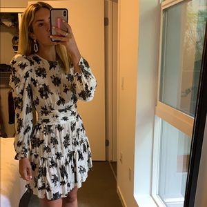 Zara white floral mini dress